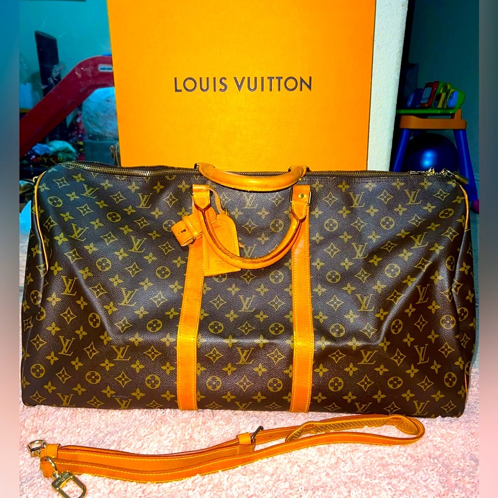 L Louis Vuitton Keepall Bandoulière 60 Brown Luggage